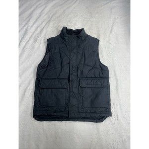 Vintage Y2K Gap Black Full-Zip Puffer Vest Men's Size Small